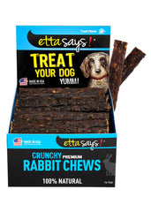etta says! masticables crujientes de conejo 4.5 para perros, fáciles de masticar