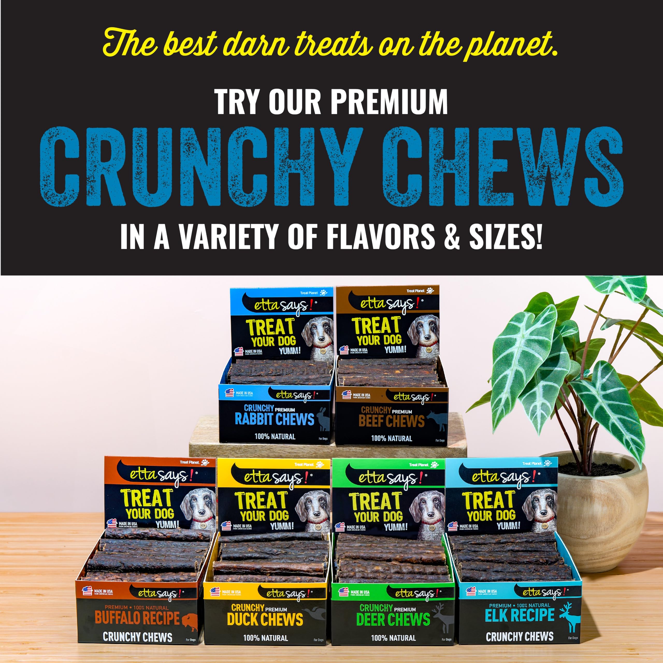 etta says! envase de 36 unidades, masticables crujientes para perros