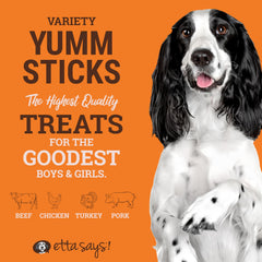 etta says! Yumm Sticks – barra de res, snack proteico para perros