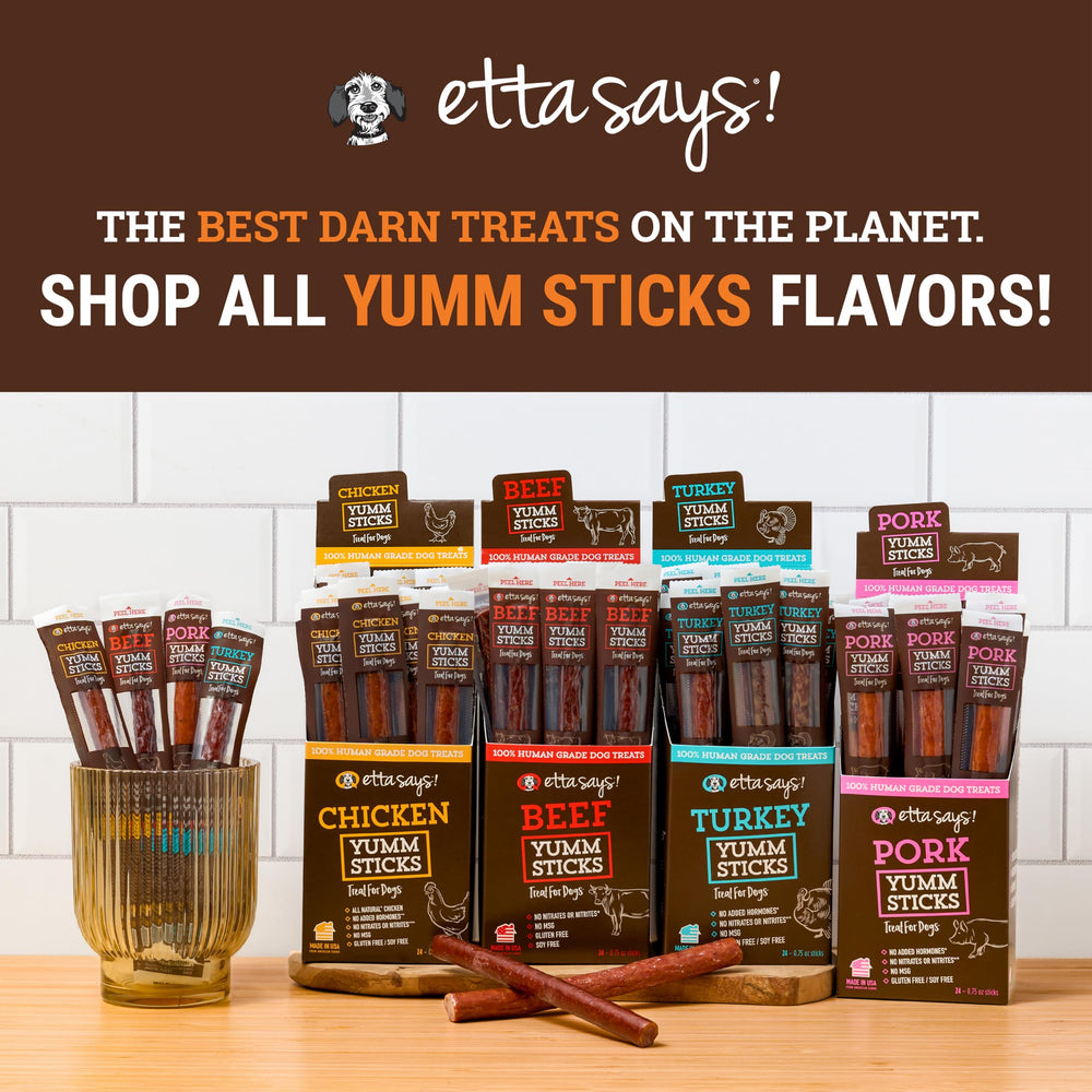 etta says! Yumm Sticks envasado individual, mantiene la frescura entre usos.