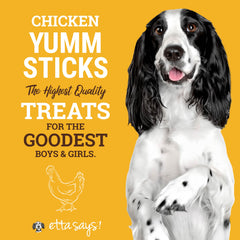 etta says! Yumm Sticks, envase individual para conservar la frescura.