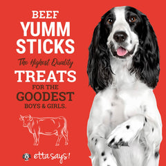 etta says! Yumm Sticks: tiras de res para masticar y premiar.