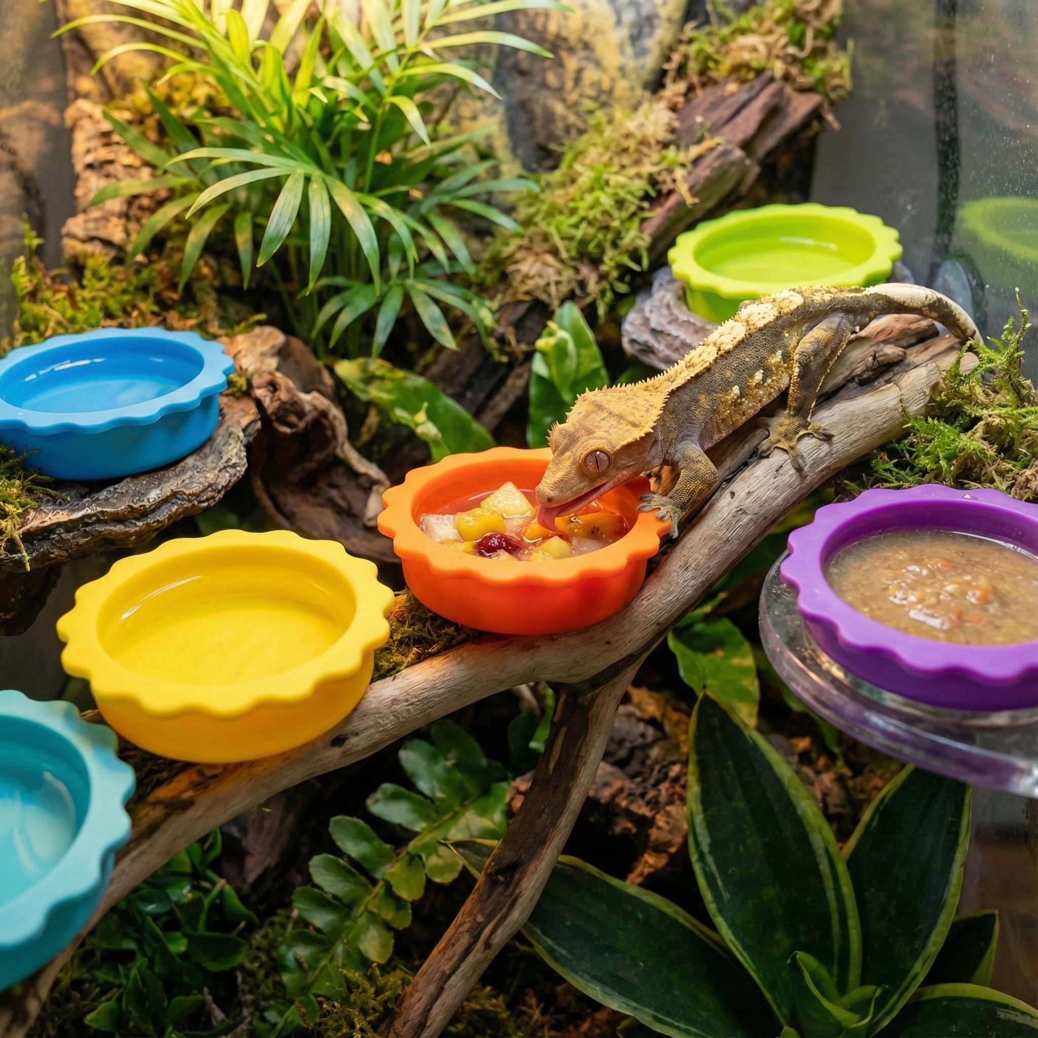 Taza de agua Eudimysx en silicona, duradera para bebederos pequeños.
