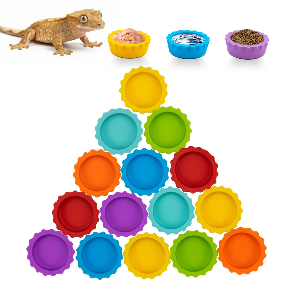 Plato de alimento Eudimysx en silicona para reptiles pequeños, fácil de limpiar.