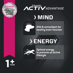 Eukanuba Adult: DHA y vitamina E para función cerebral saludable.