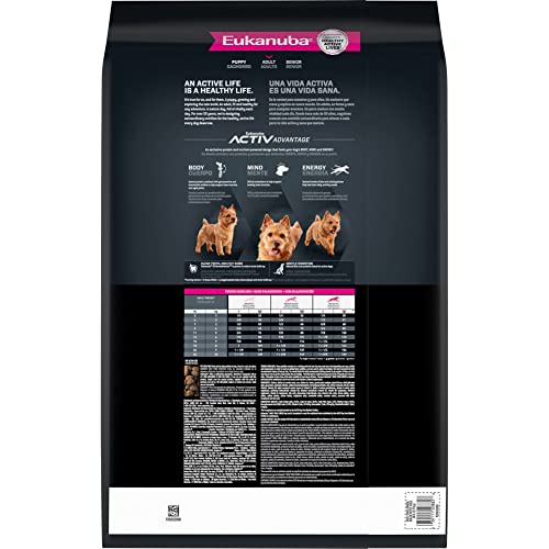 Croquetas de Eukanuba para perros pequeños; textura atractiva para comer con apetito.