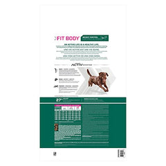 Etiqueta nutricional de Eukanuba Fit Body grande para guía de consumo.