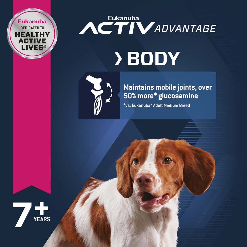 Equilibrio de grasas y carbohidratos en Eukanuba Senior Razamediana para energía sostenida.