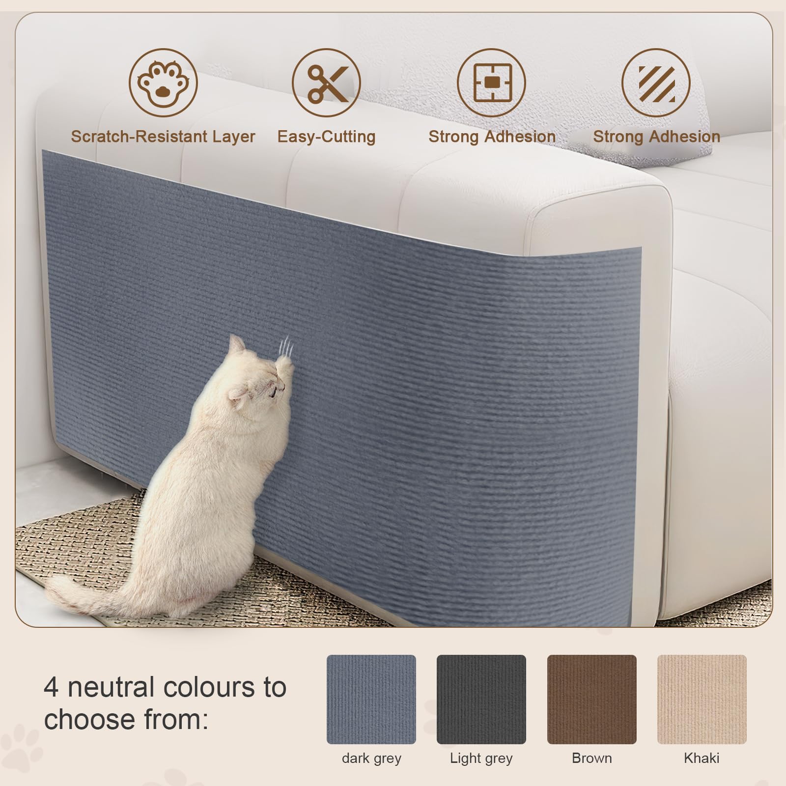Eunice protector de muebles rasca-gato evita arañazos en sofás.
