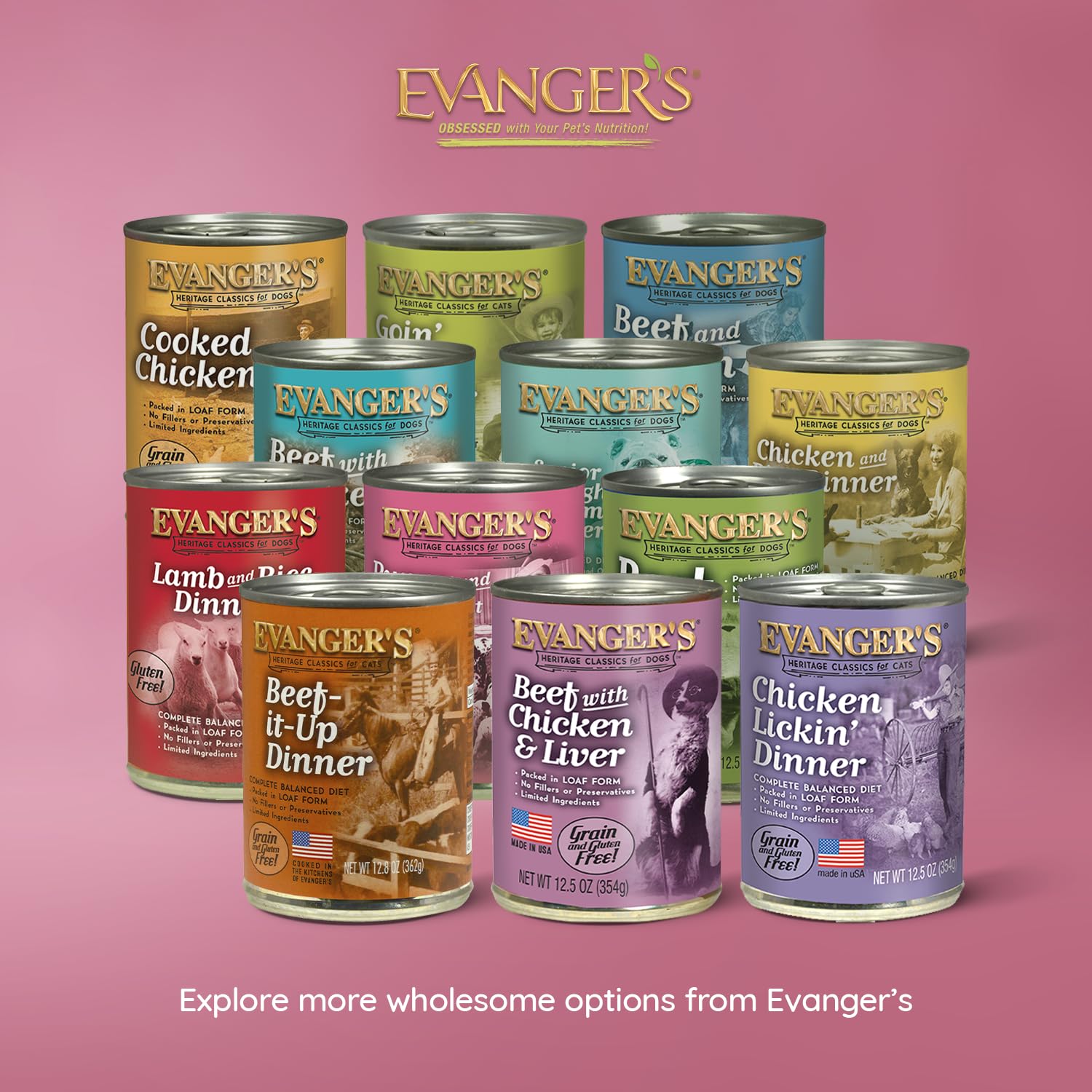 Evanger's Heritage Clasica, envase práctico para perros activos