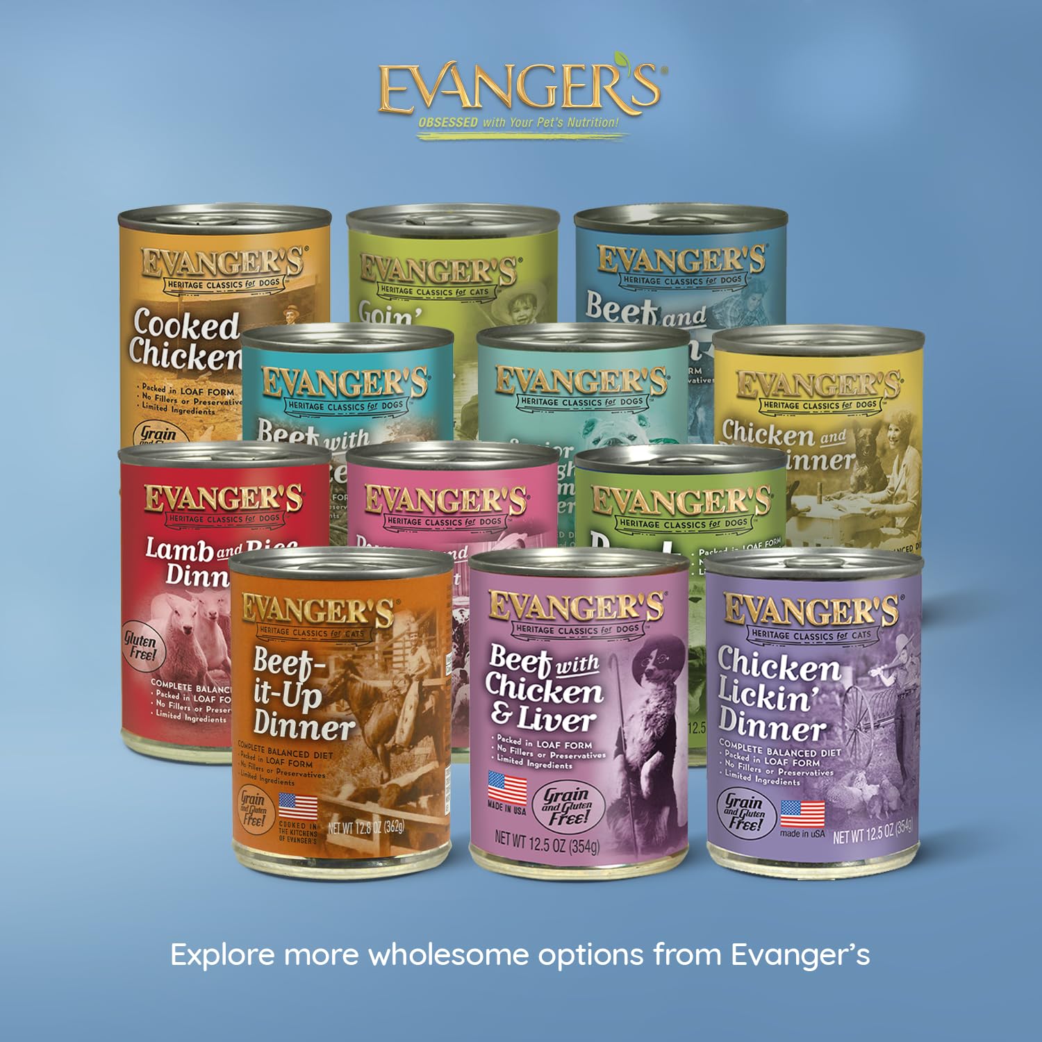 Apto para todas las razas y etapas de vida con Evanger's Heritage Classics
