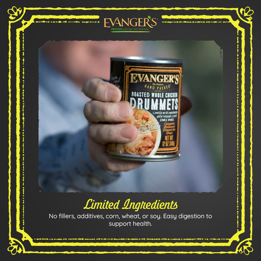 Evanger's Heritage Classics: huesos comestibles cocidos a presión, textura y calcio natural.