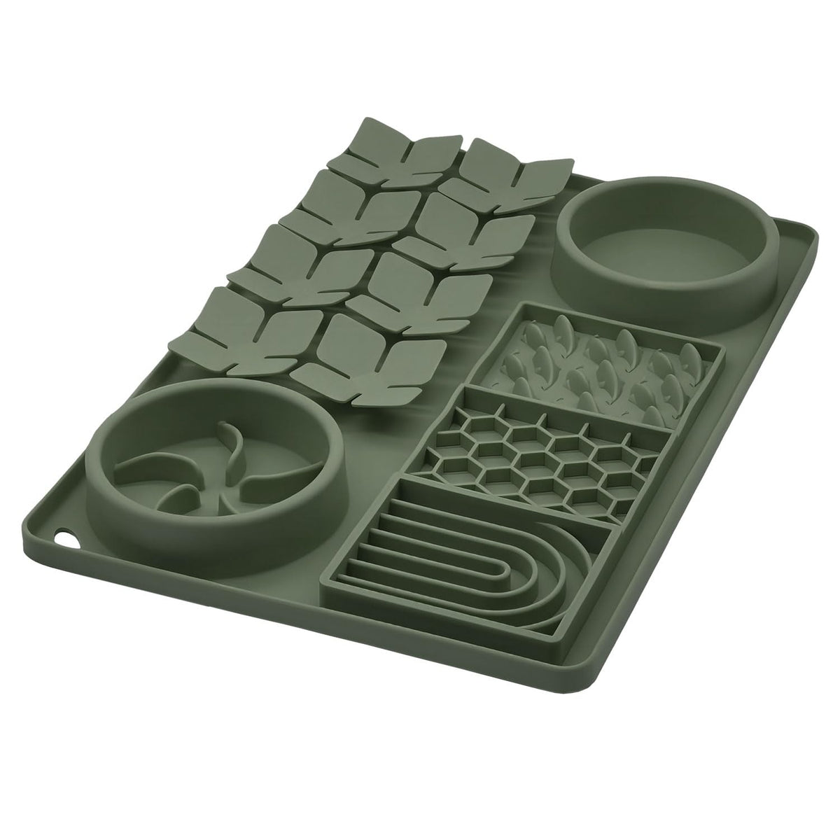 Evenco bol lento de silicona verde para ingesta más pausada.