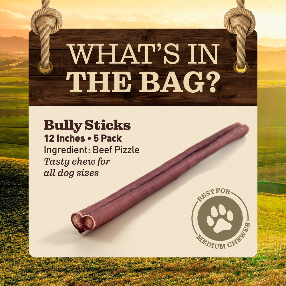 Ever Farm masticables de res 12 pulgadas, ideal para perros medianos y grandes.