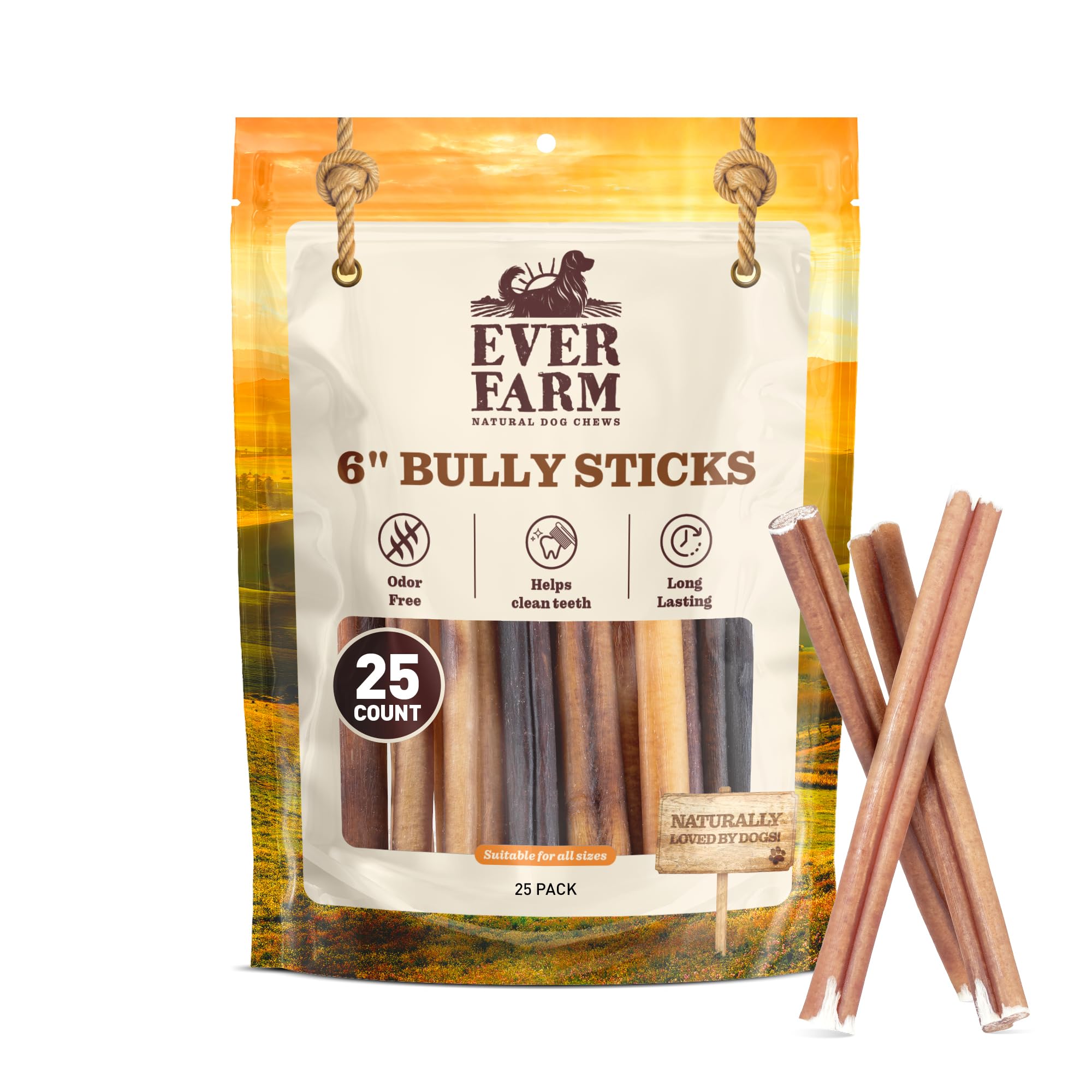 Ever Farm palitos de res 6 pulgadas: snack natural para masticar.