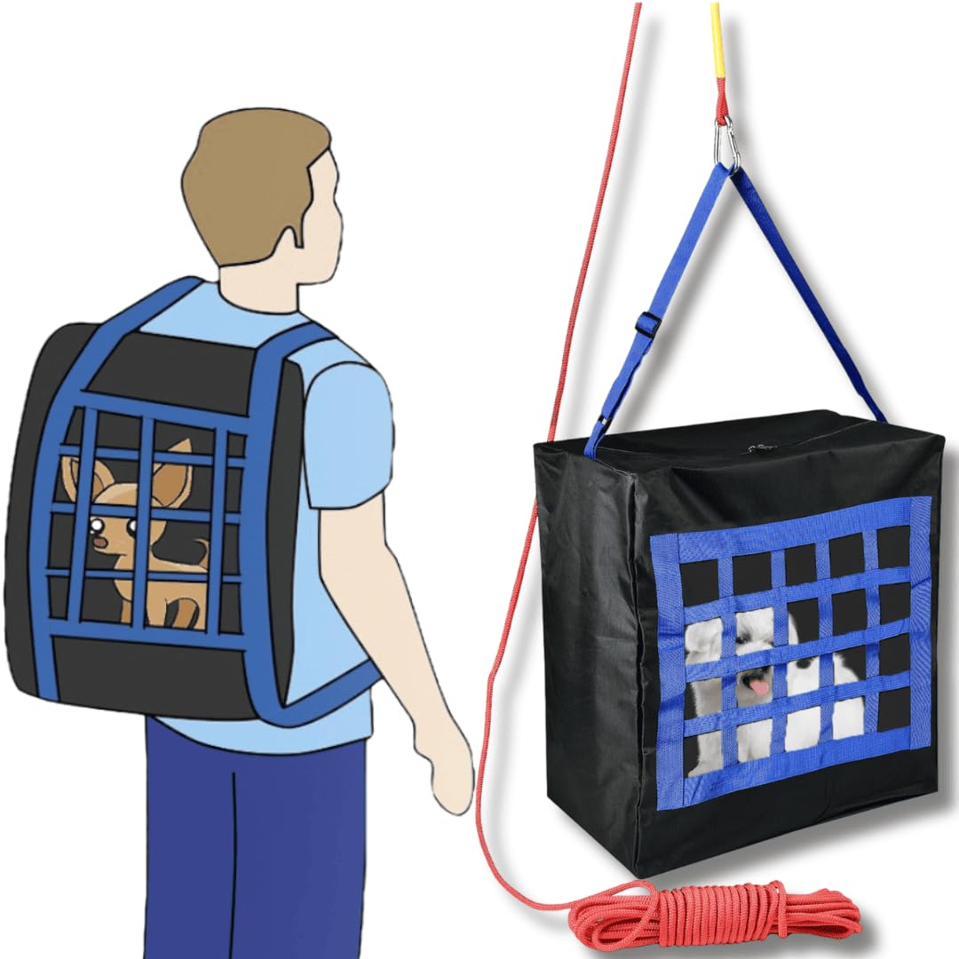 Everest's Toys bolsa-rescate-incendio-mascota para evacuación rápida y segura.