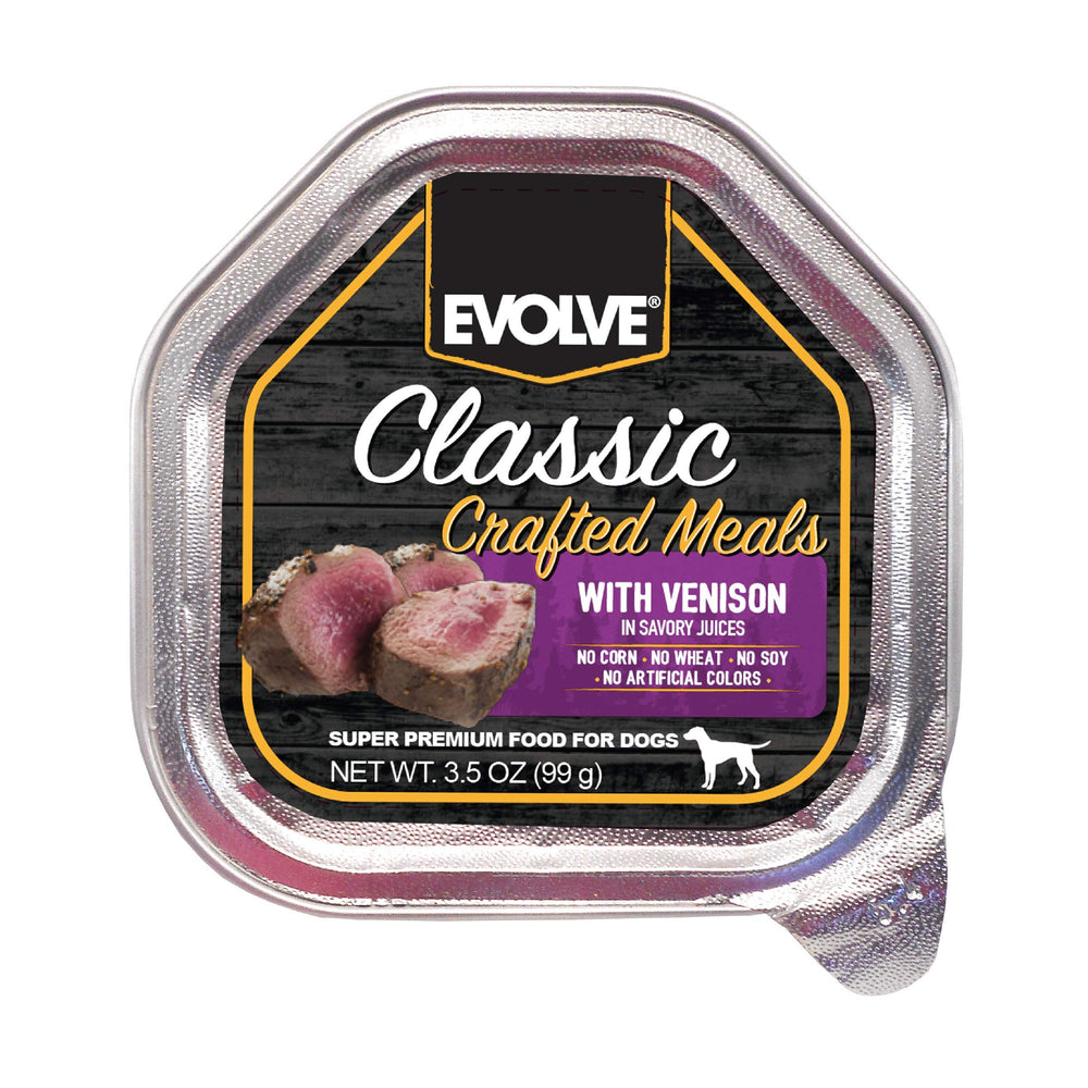 Evolve ciervo en lata, comida principal para perros pequeños, sabor sabroso y nutritivo.