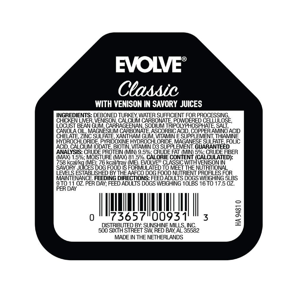 Evolve salmón en lata, opción deliciosa para perros de todos los tamaños, textura suave.