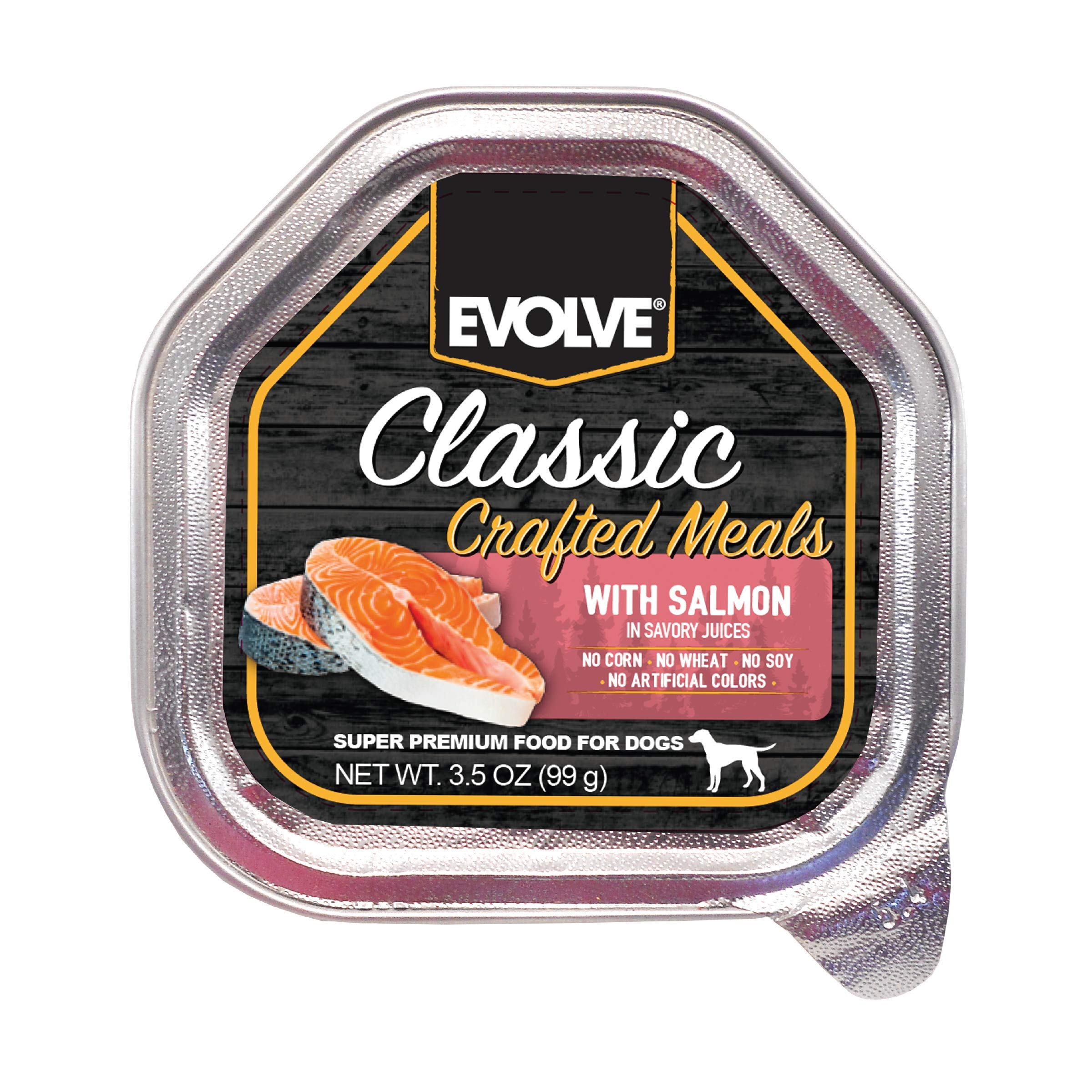 Evolve Clásico salmón, ingredientes visibles, ideal como comida principal equilibrada.