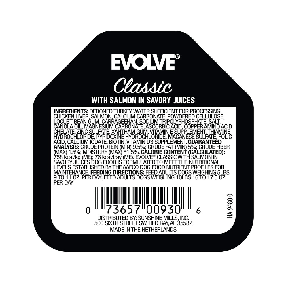 Evolve Clásico salmón, servido en plato, listo para la hora de la cena.