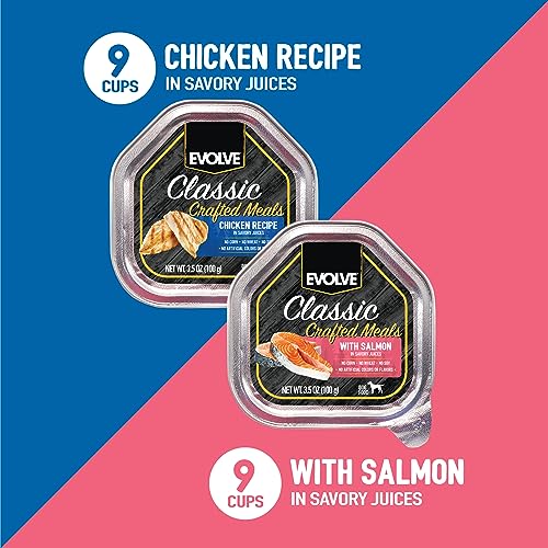 Evolve Classic Meals salmón, empaque de 18 raciones para variedad en la dieta.