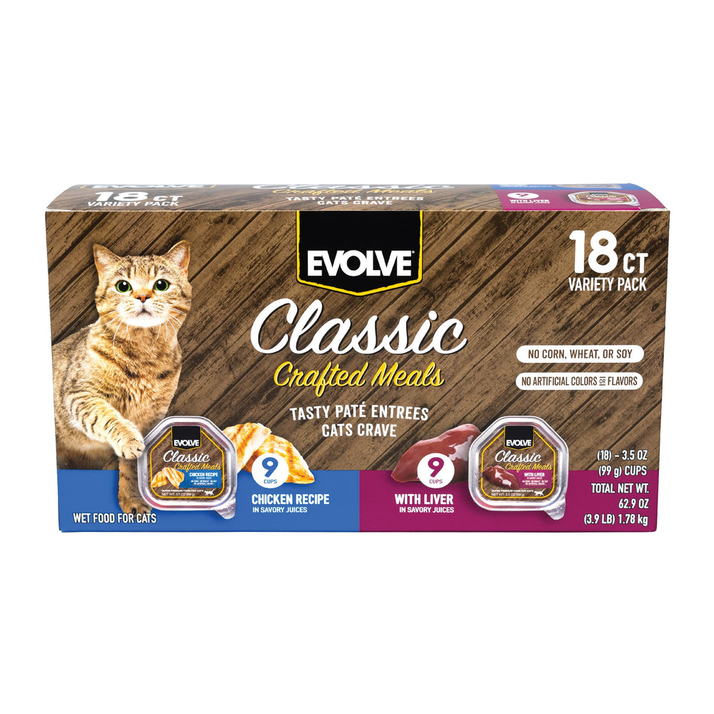 Evolve Gatos Hígado 3oz: porción jugosa para la ingesta diaria.