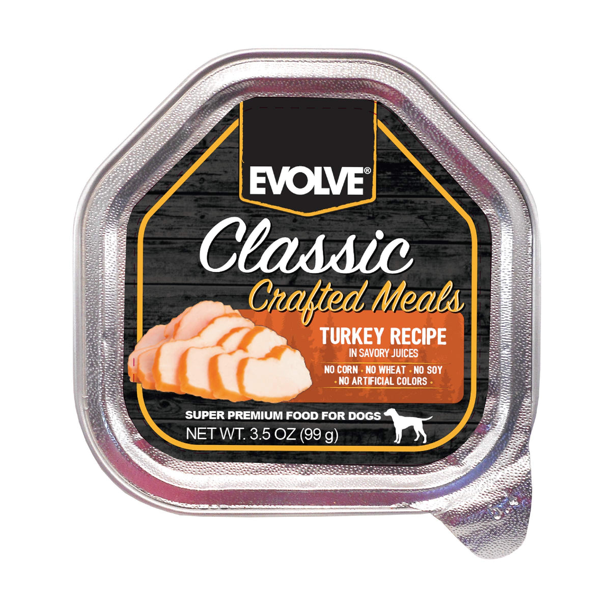 Evolve Receta de pavo en lata para perros, paquete de 15, comida completa.