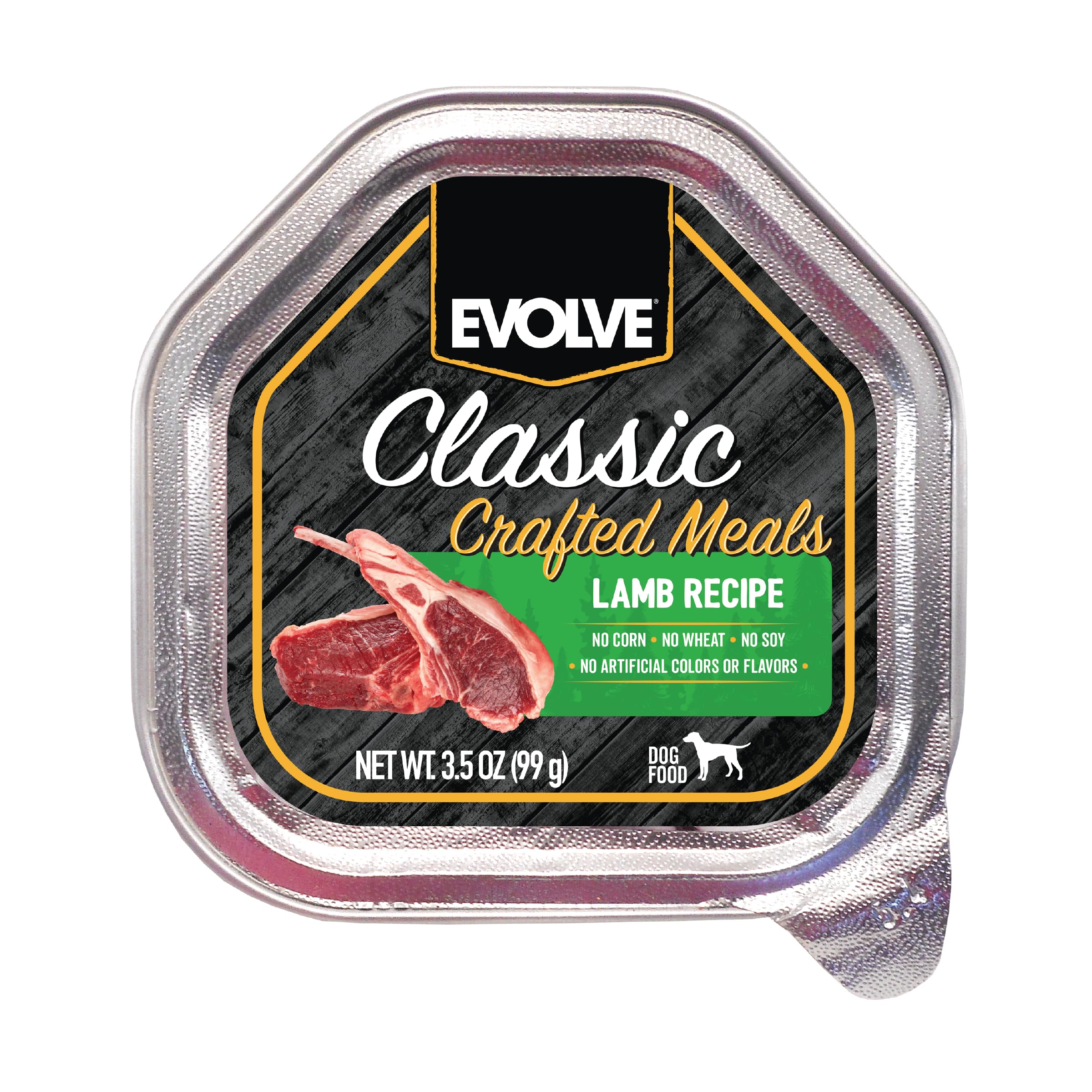 Evolve plato-con-cordero-estofado, ideal para la cena del perro.