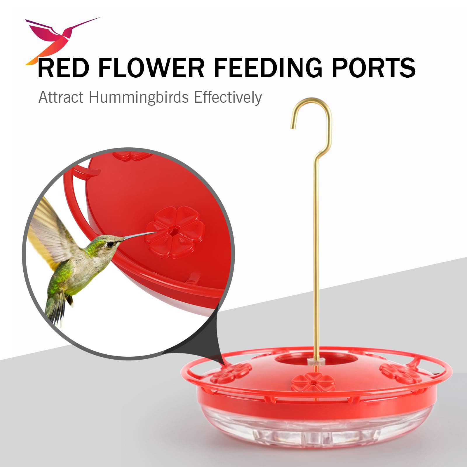 eWonLife bebedero colibrí foso antiinsectos integrado mantiene el néctar limpio