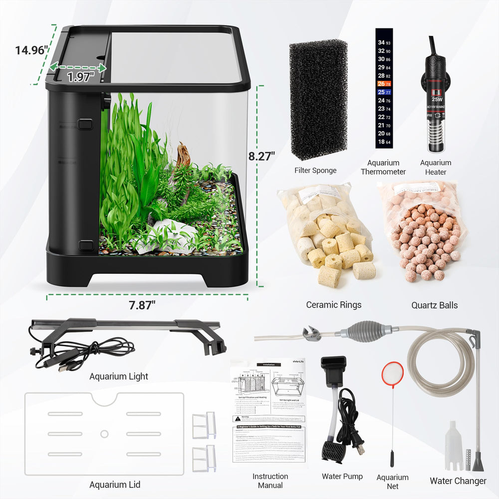 ewonlife tanque compacto para escritorio, ideal para betta