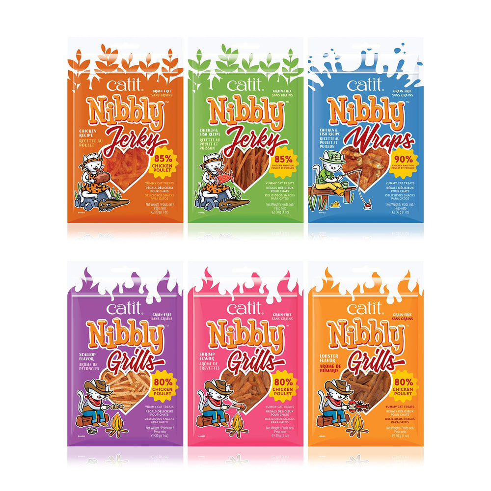 Catit Nibbly Grills en bolsa con cierre para snack bajo en calorías