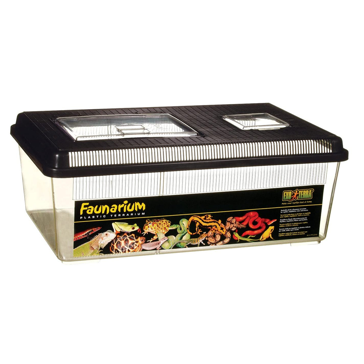 Faunarium Exo Terra con puerta transparente para acceso cómodo a reptiles.