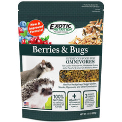 Exotic Nutrition Baies et Insectes – ingrédients gut-loaded pour une alimentation protéinée.