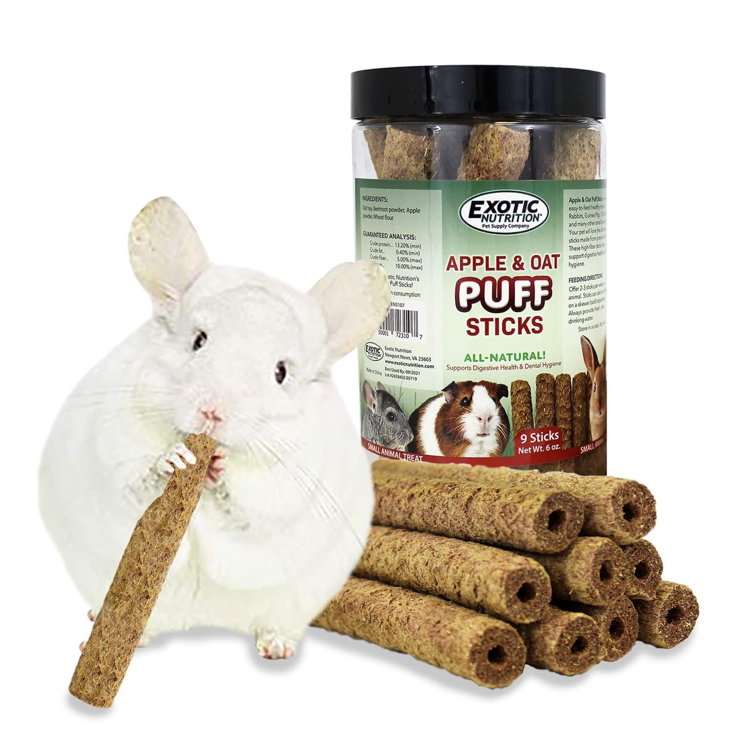 Exotic Nutrition Bastones Manzana Avena: aptos como premio entre comidas.
