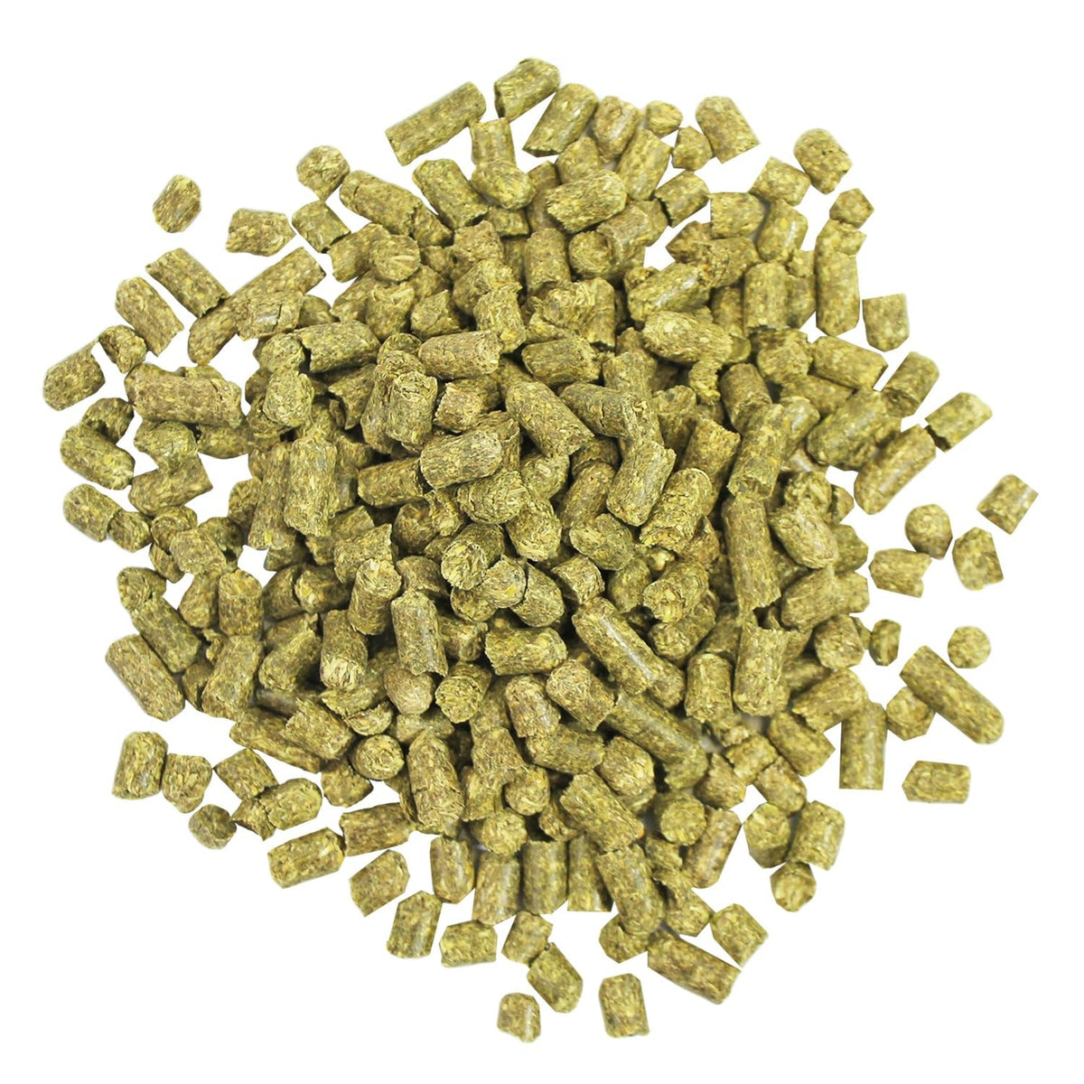Exotic Nutrition granulado de heno Timothy en envase, ideal para frescura.
