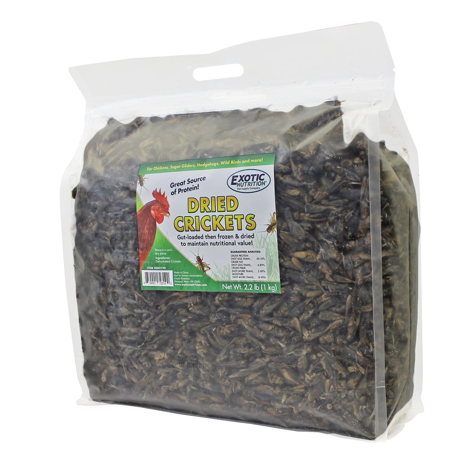 Grillos secos para erizos Exotic Nutrition, snack proteico natural