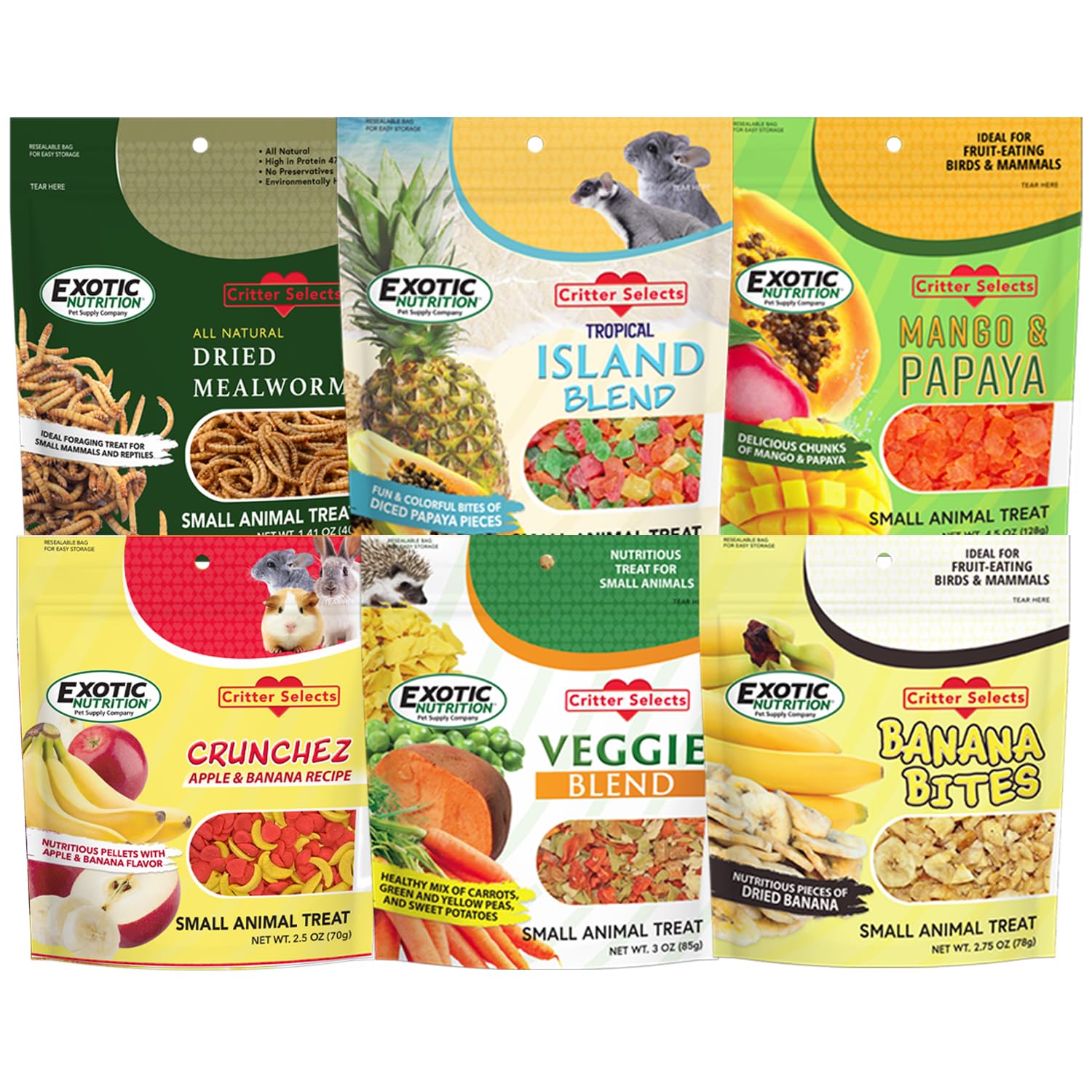 Exotic Nutrition gusanos de harina secos: recompensa nutritiva para roedores y pequeños mamíferos.