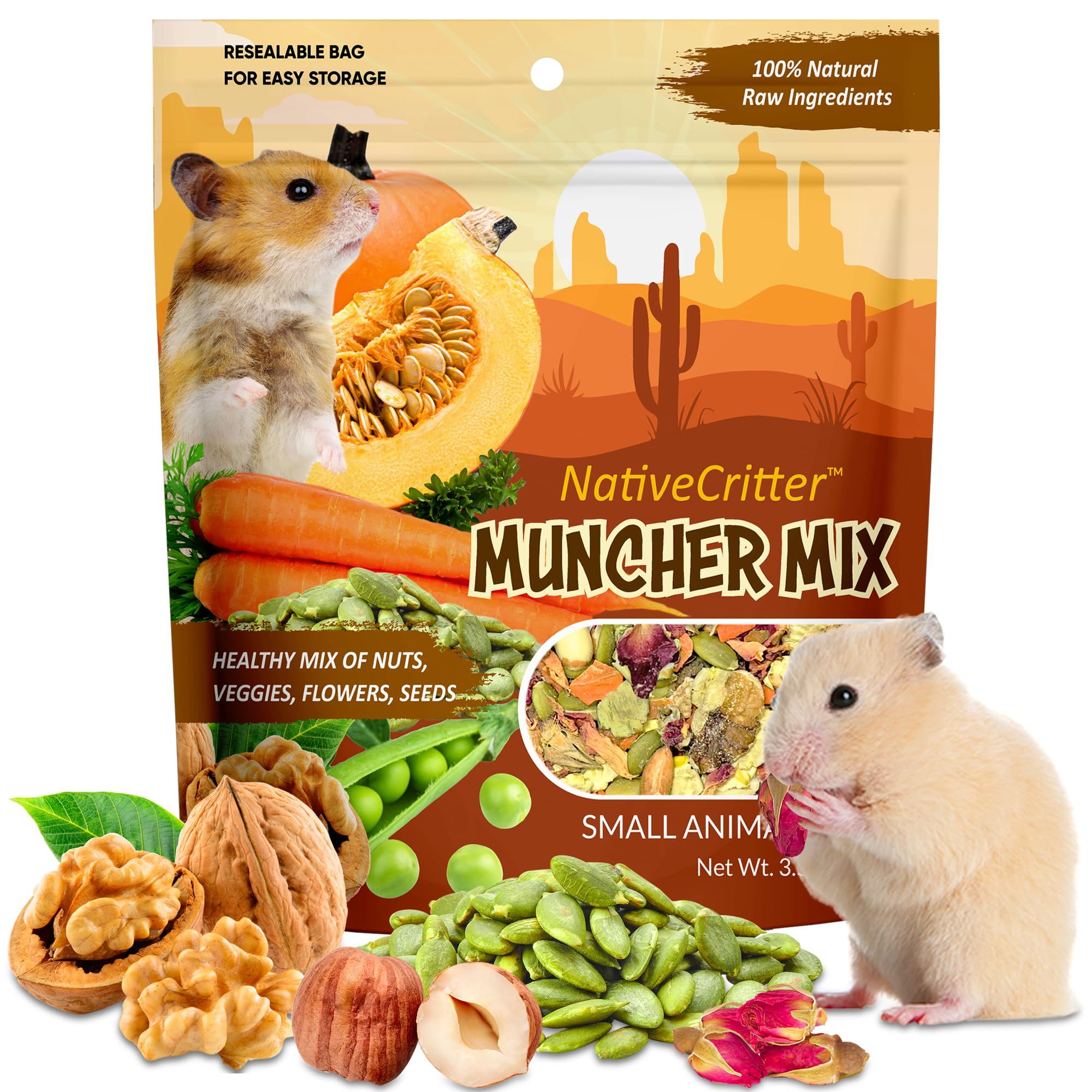 Exotic Nutrition Muncher Mix: zanahorias para aporte de vitamina A y color.