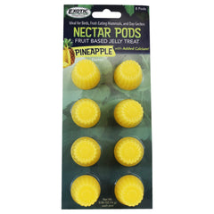 Nectar Pods de Exotic Nutrition piña, gelatina frutal para aves.