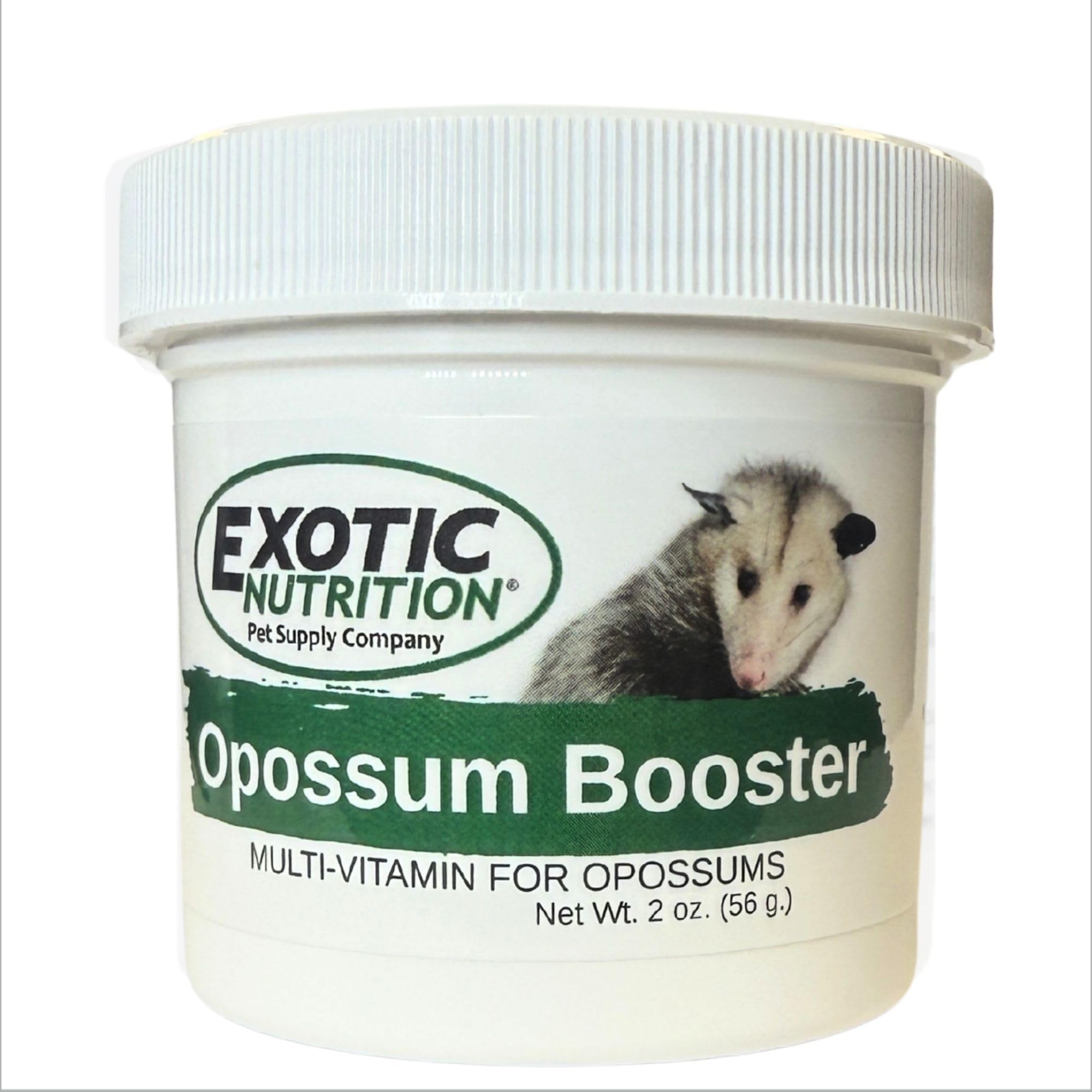 Opossum Booster de Exotic Nutrition en envase de 2 oz para nutrición diaria del oposum.