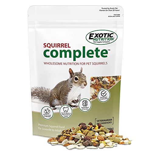 Exotic Nutrition Squirrel Complete en bolsa de 4 lb para ardillas.
