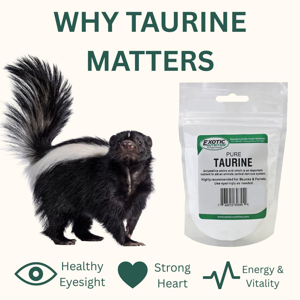 Exotic Nutrition Taurina Polvo uso diario gatos, favoreciendo función muscular.