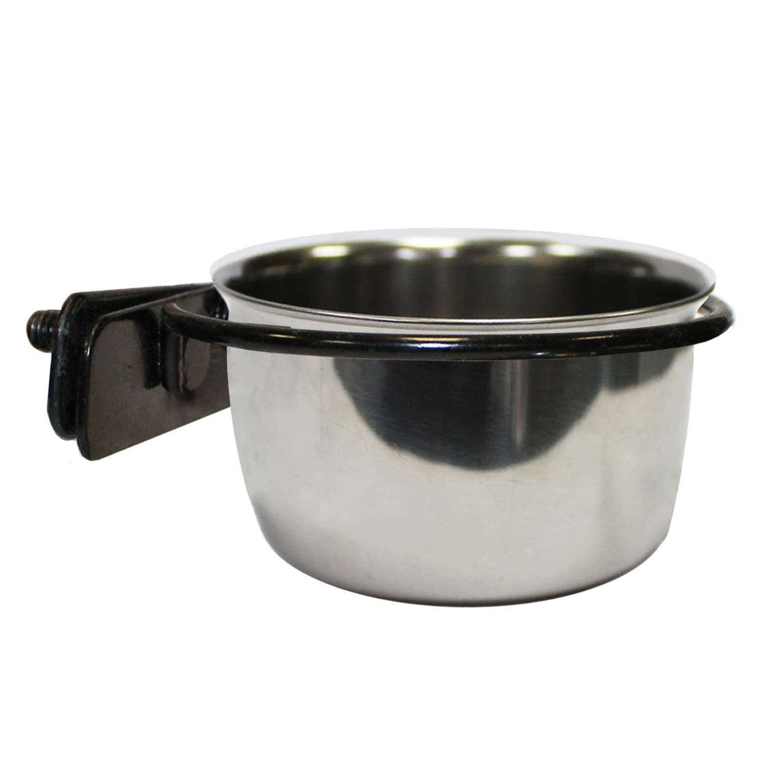 Taza de acero inoxidable Exotic Nutrition con soporte de 5 onzas, facilita la comida de mascotas pequeñas.
