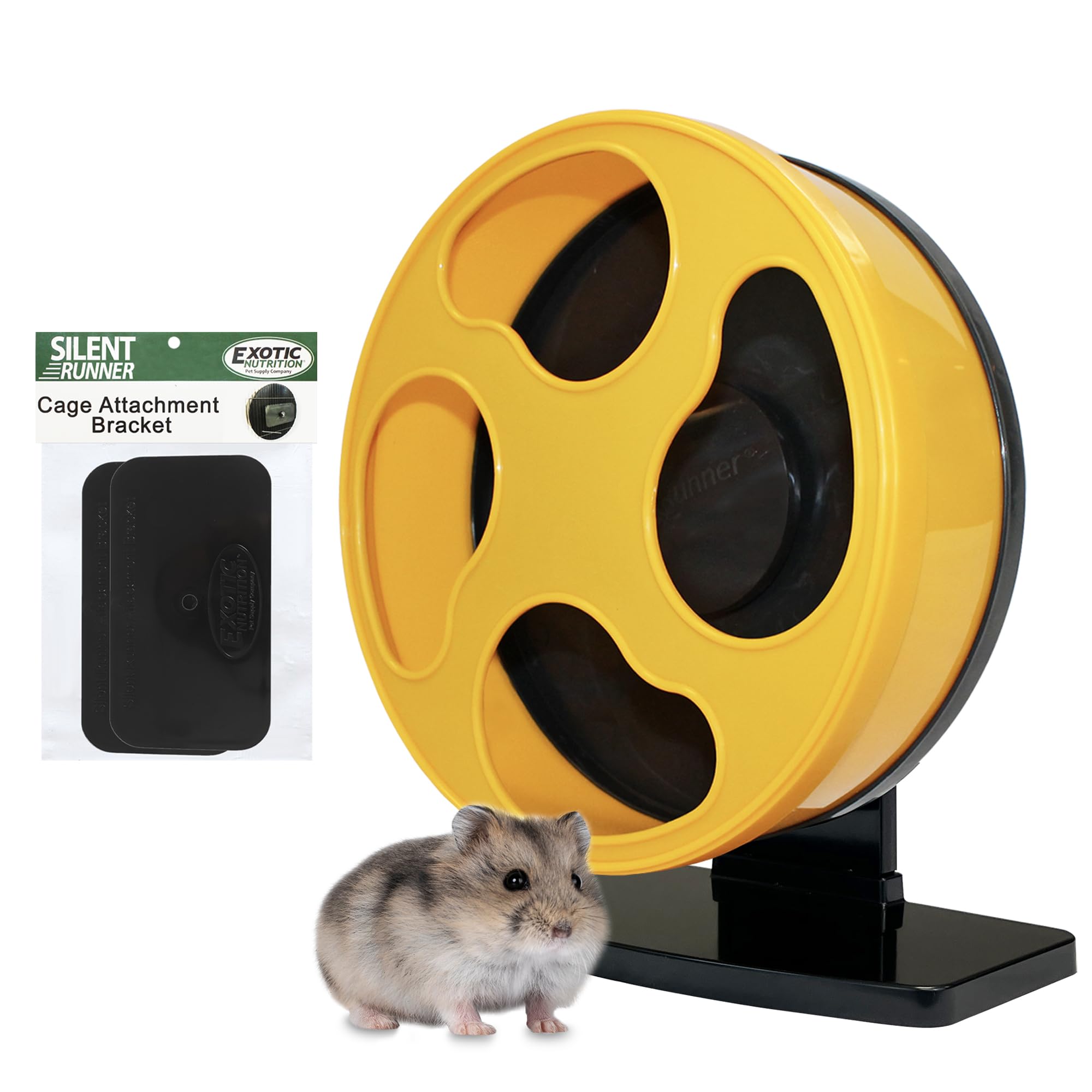 Exotic Nutrition Silent Runner Wheel, rueda silenciosa para hamsters, giro suave.