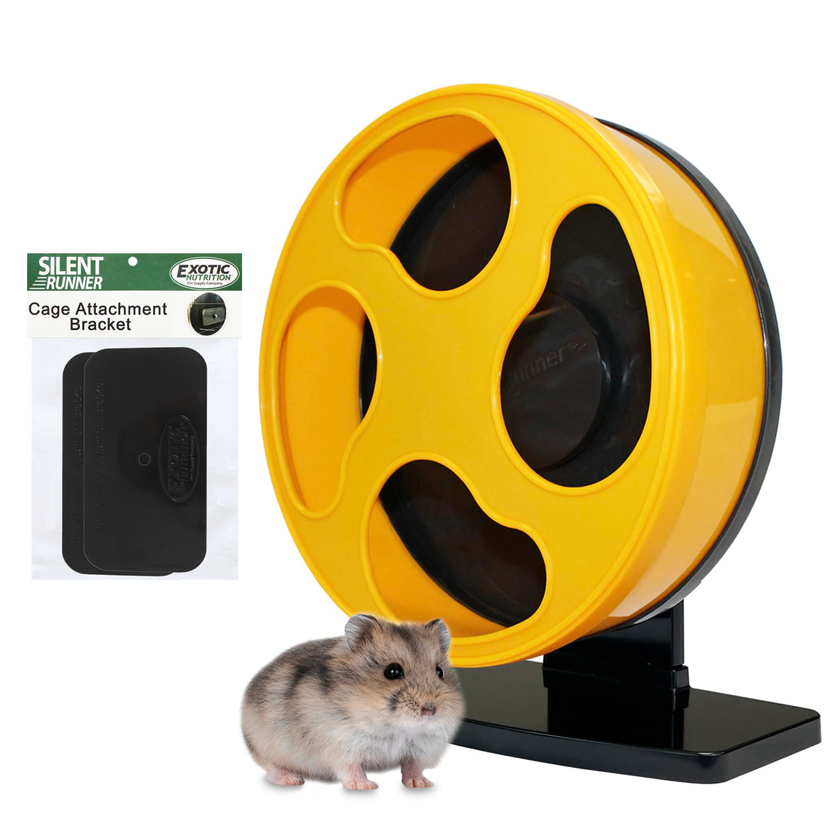 Exotic Nutrition Silent Runner Wheel, rueda silenciosa para hamsters, giro suave.