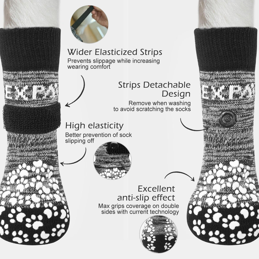 EXPAWLORER bottes pour chien offrent traction sur sols lisses à l’intérieur.