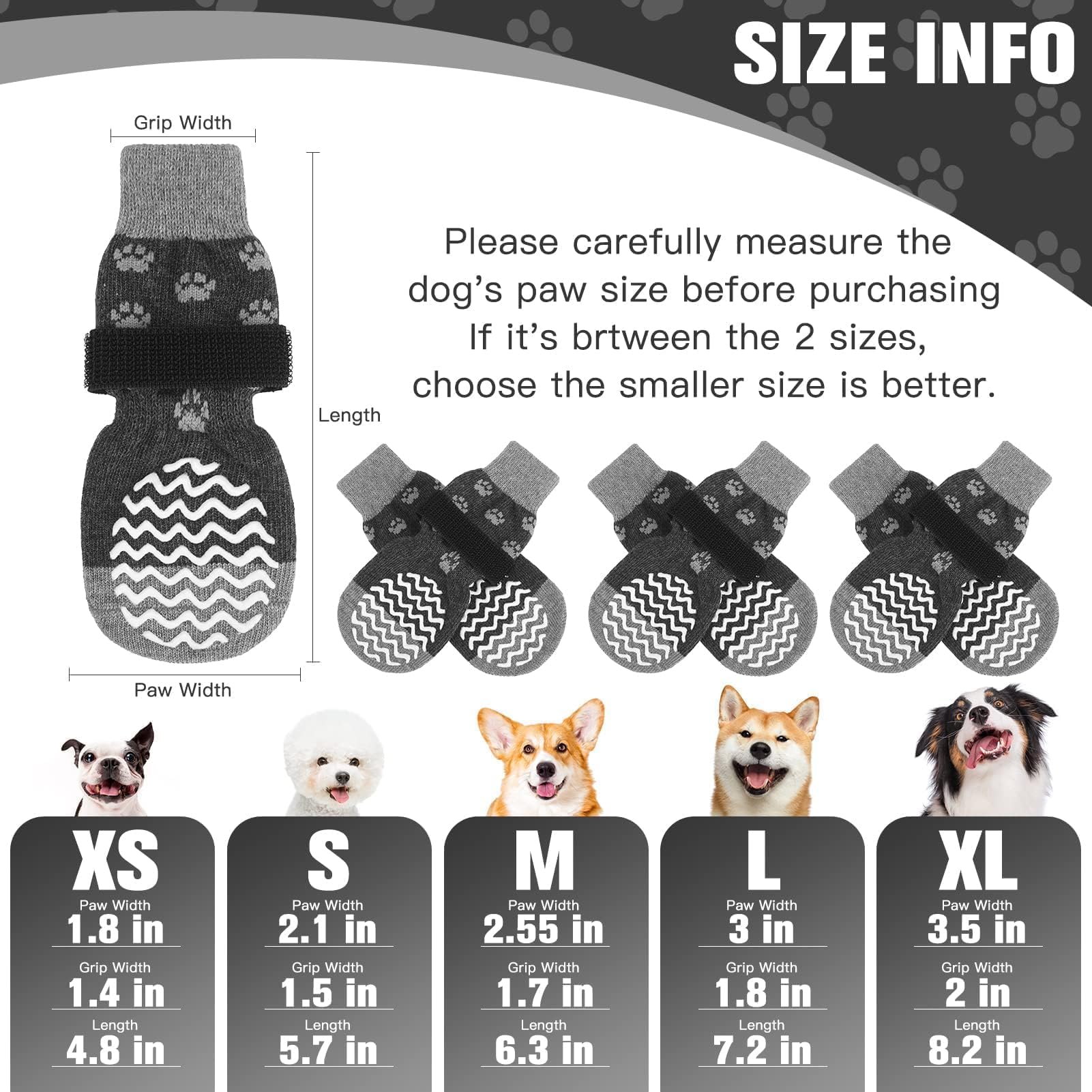 EXPAWLORER calcetines para perro con doble lado de agarre para más tracción.