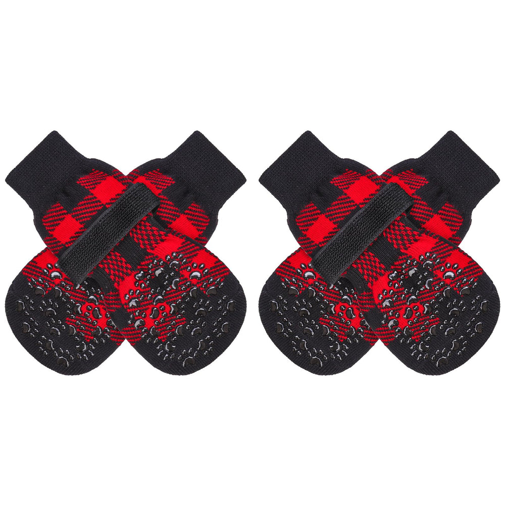 EXPAWLORER calcetines antideslizantes con doble agarre para mayor tracción en interiores.
