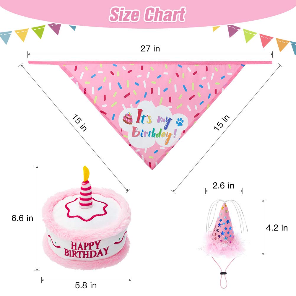 EXPAWLORER sombrero de cumpleaños para perro con brillo, ajustable para comodidad