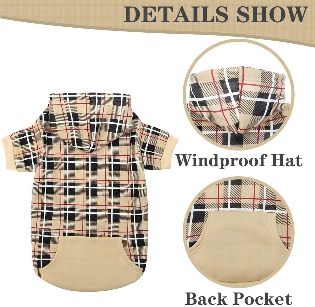 EXPAWLORER tartan casaca para perro bolsillo, para premios